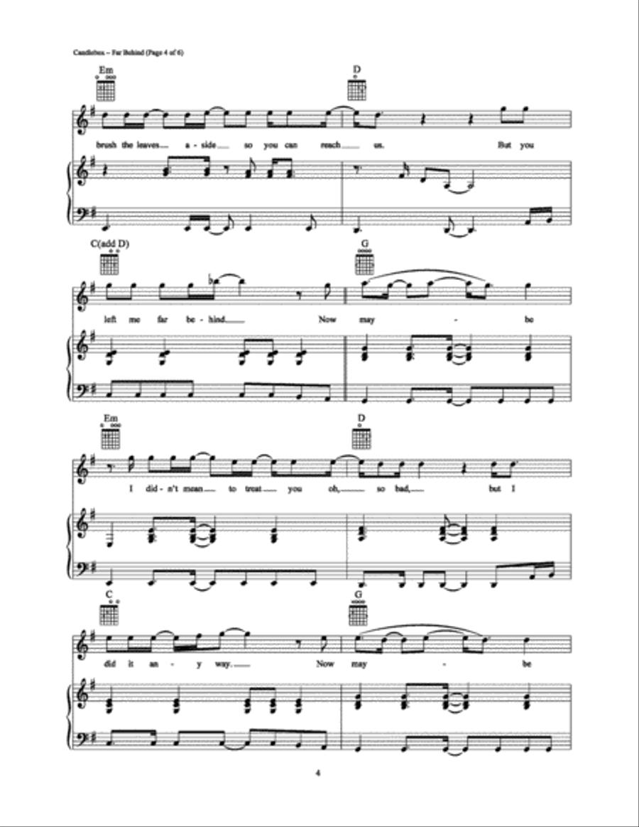 Far Behind Piano, Vocal, Guitar scores gallery preview page 4