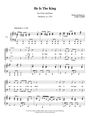 HE IS THE KING (for SATB Choir with Piano - Score & Choir Part included)