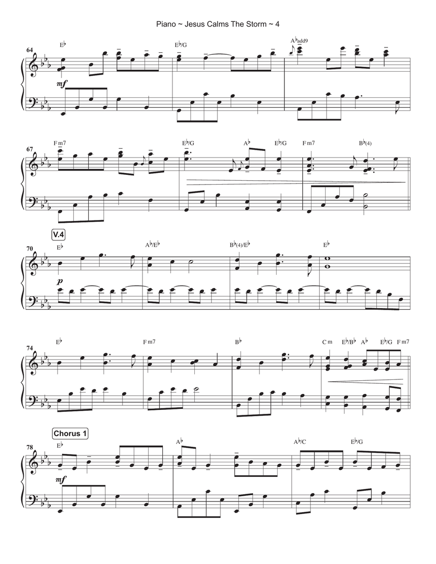 Jesus Calms The Storm (Hymn For Little Anxious Hearts) Piano Solo scores gallery preview page 5