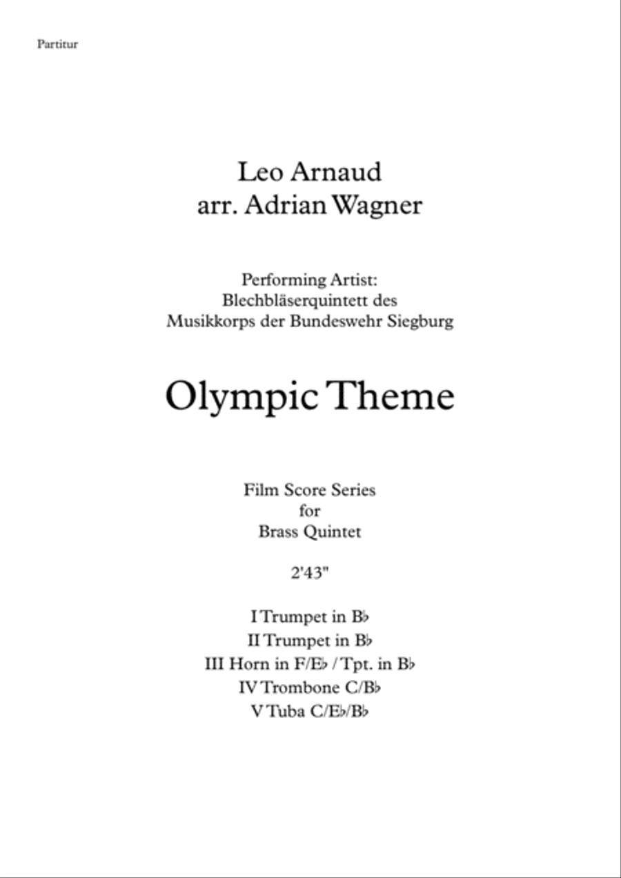 Bugler's Dream (Olympic Fanfare) Brass Quintet scores gallery preview page 2
