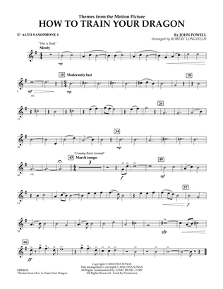 Themes from How to Train Your Dragon - Eb Alto Saxophone 1