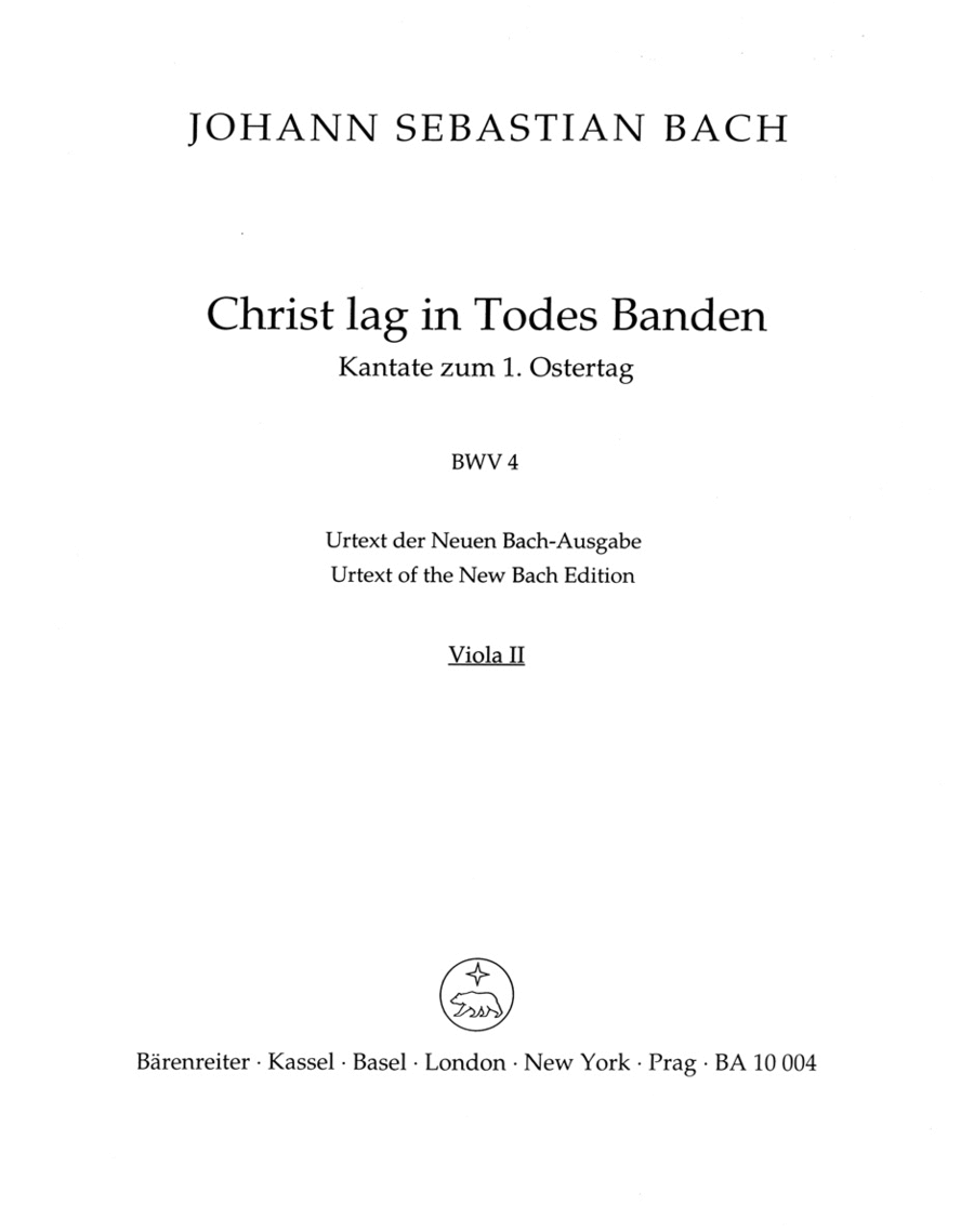 Christ lay by death enshrouded, BWV 4 by Johann Sebastian Bach Viola - Sheet Music