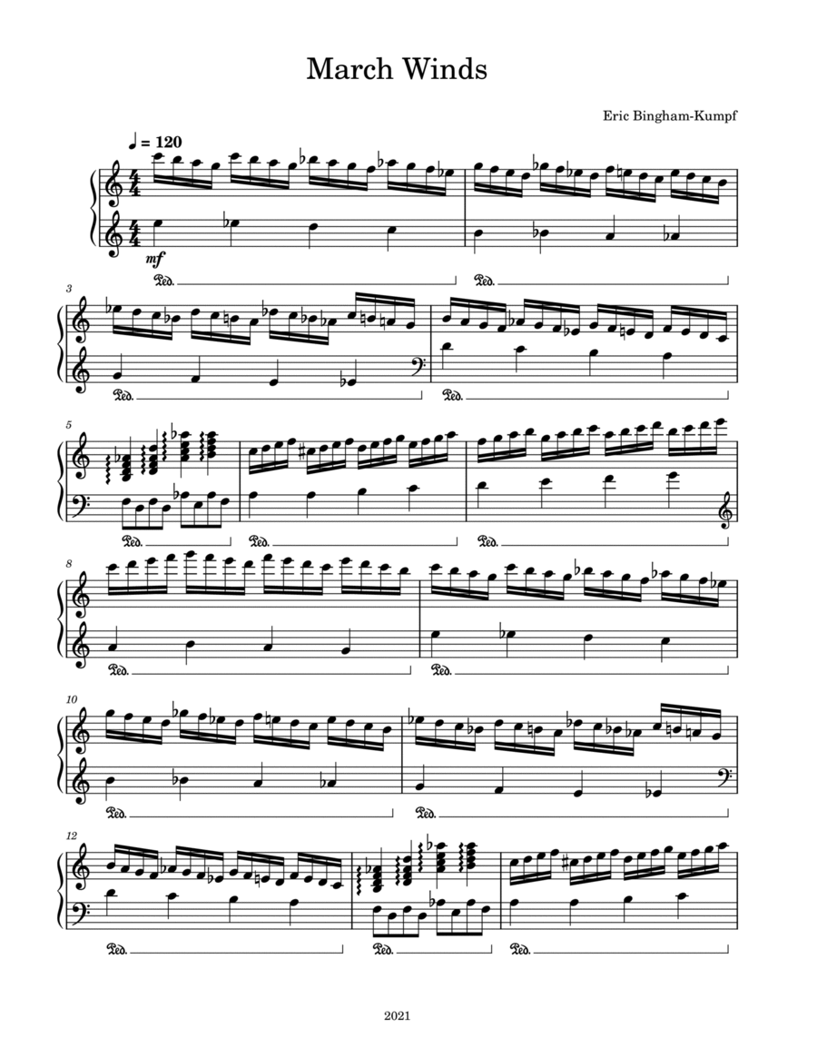 March Winds March Winds Piano Solo scores gallery preview page 1