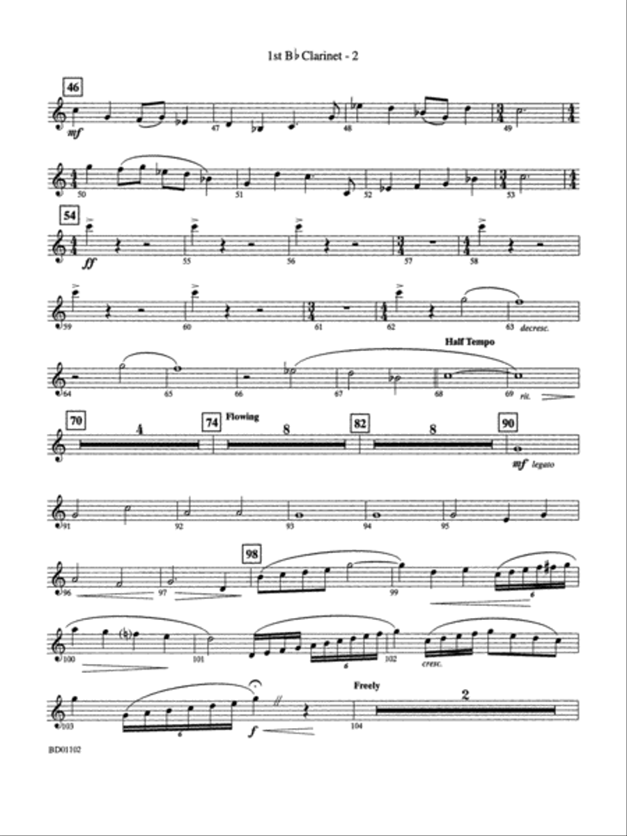 Into the Storm: 1st B-flat Clarinet Concert Band scores gallery preview page 2
