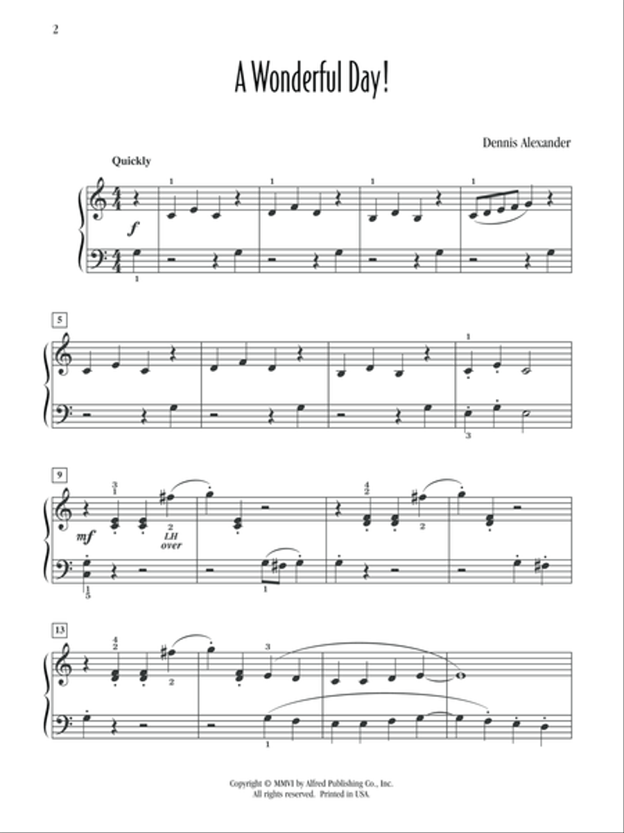 A Wonderful Day! A Wonderful Day! Easy Piano scores gallery preview page 2