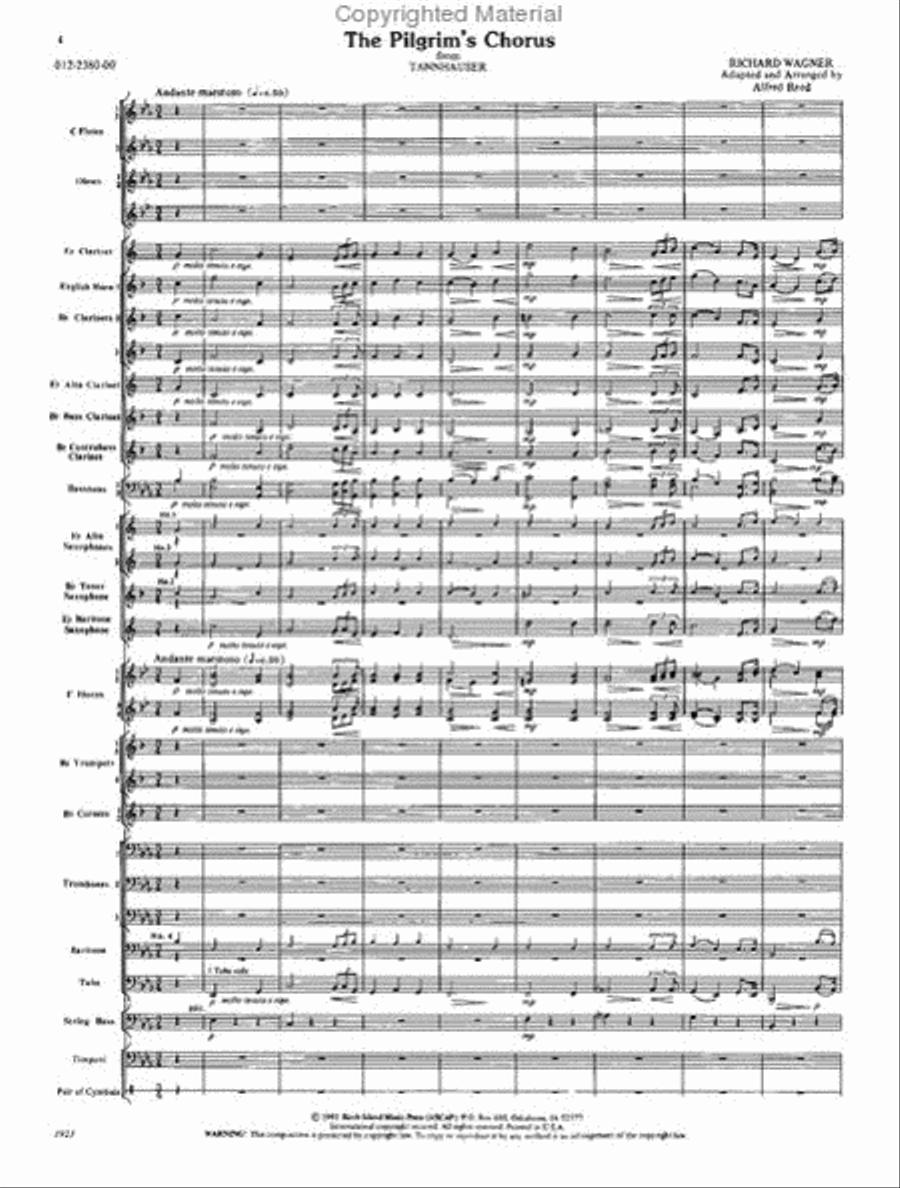Pilgrim's Chorus Concert Band scores gallery preview page 2