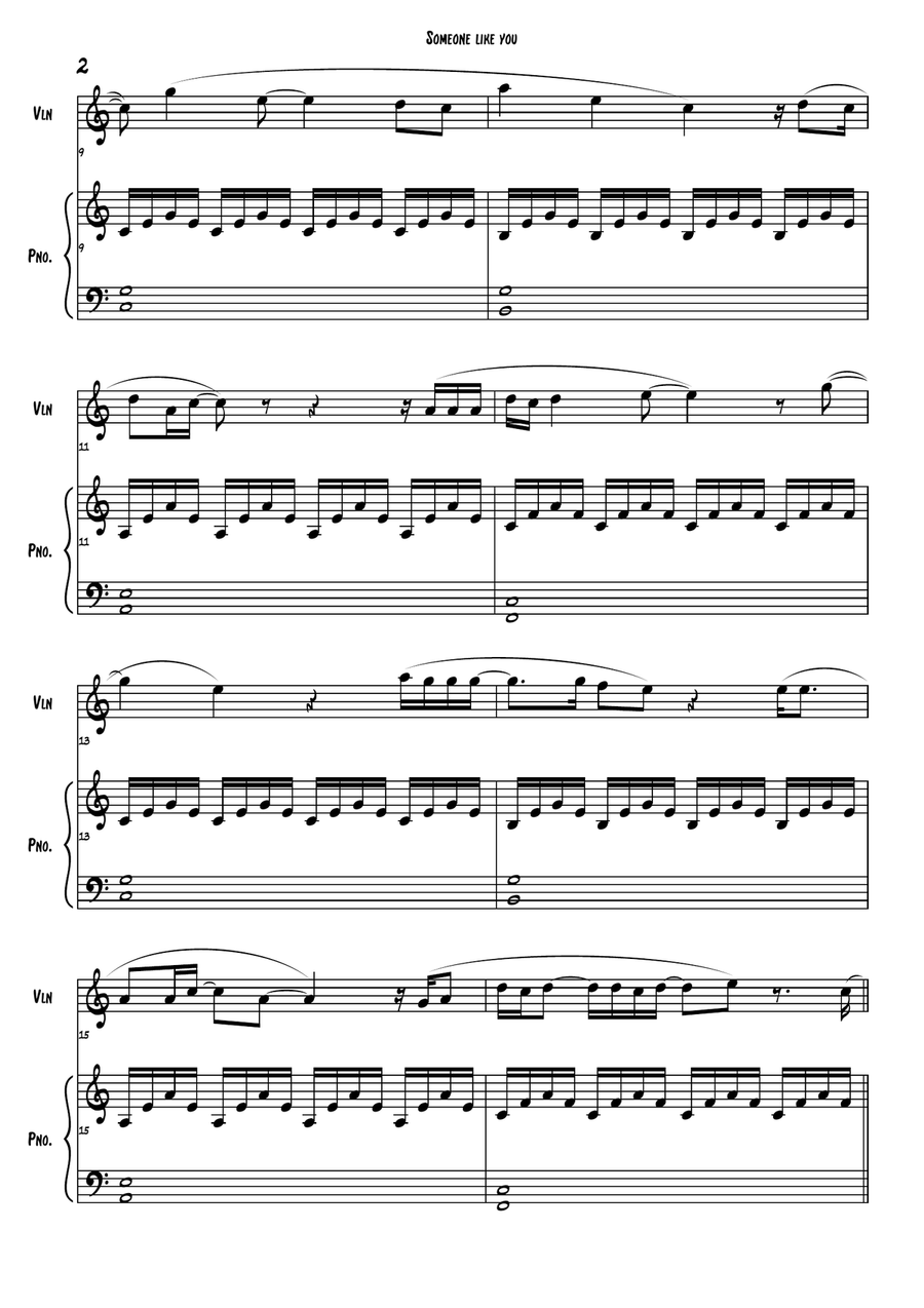 Someone Like You Violin Solo scores gallery preview page 2