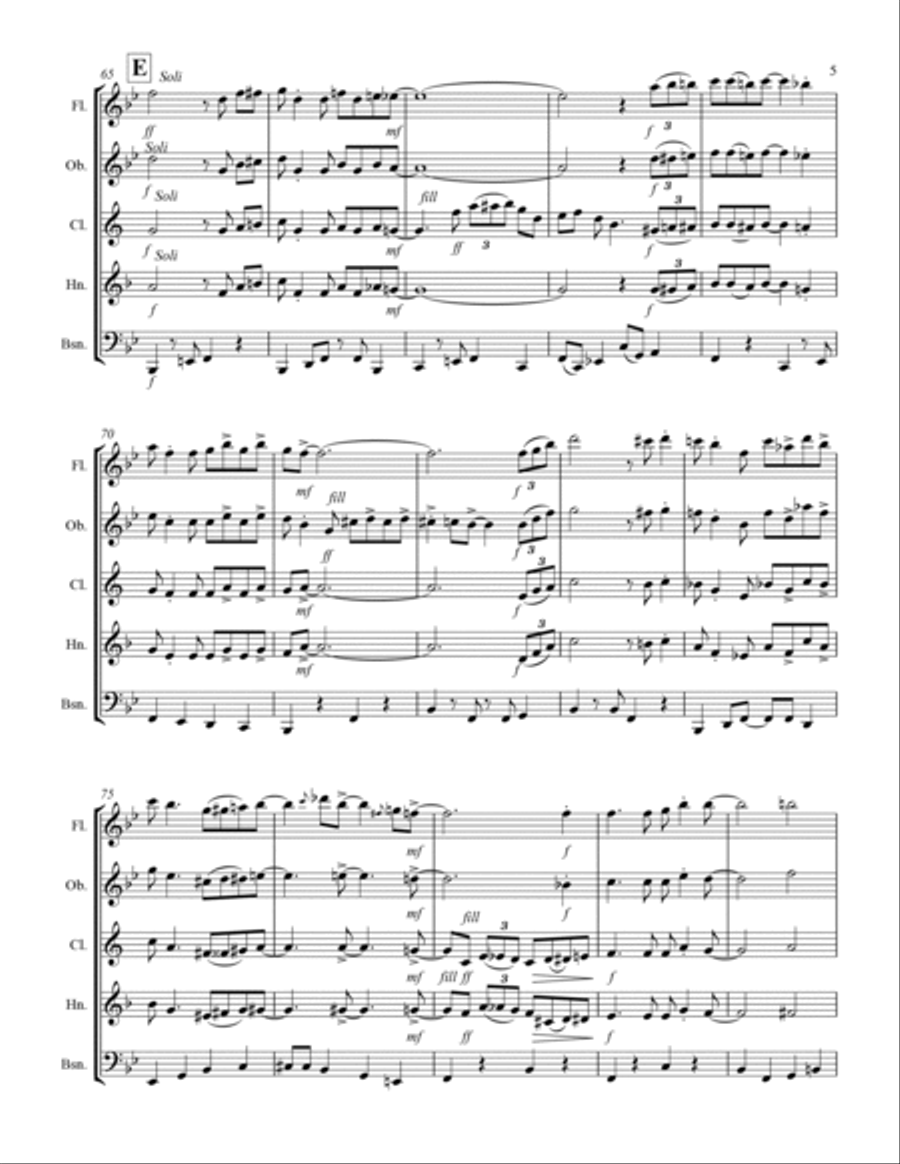 A Closer Walk With Thee (for Woodwind Quintet) Woodwind Quintet scores gallery preview page 6
