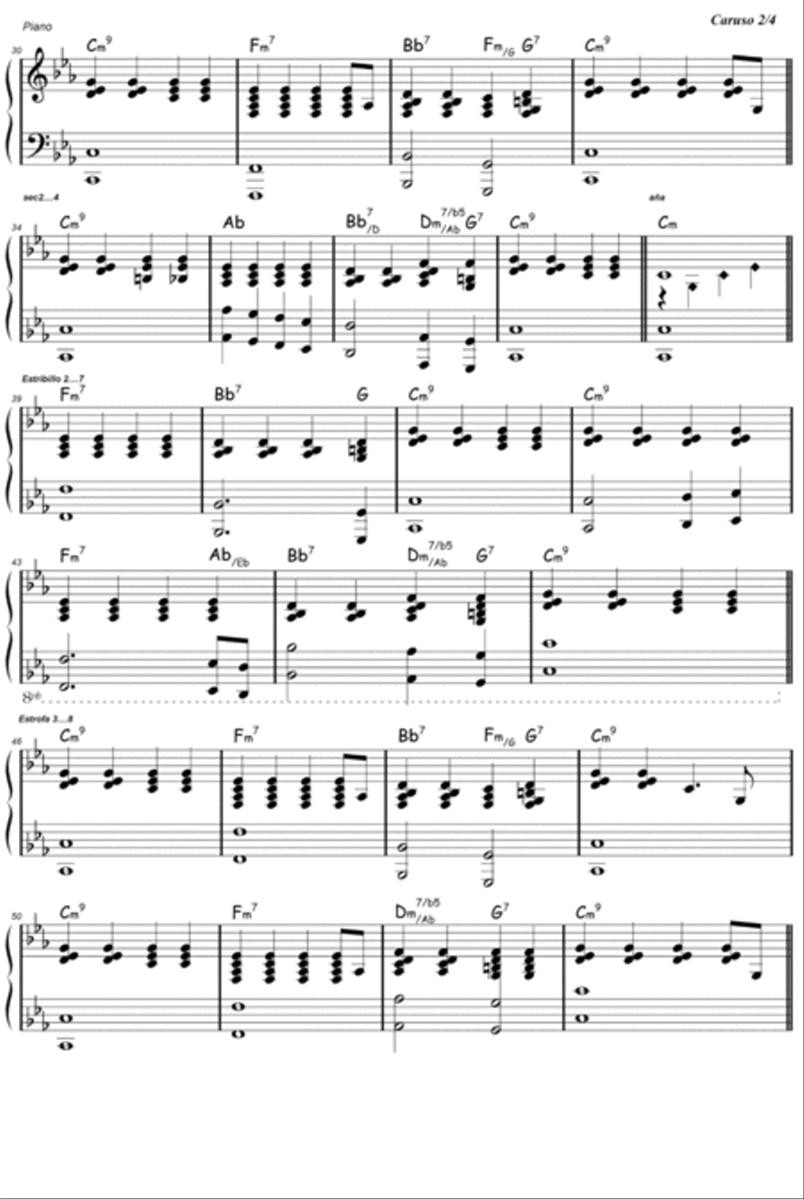 Caruso Caruso Easy Piano scores gallery preview page 3