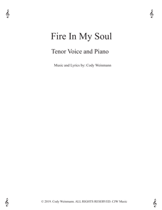 Fire In My Soul Tenor Voice and Piano -- E-flat minor