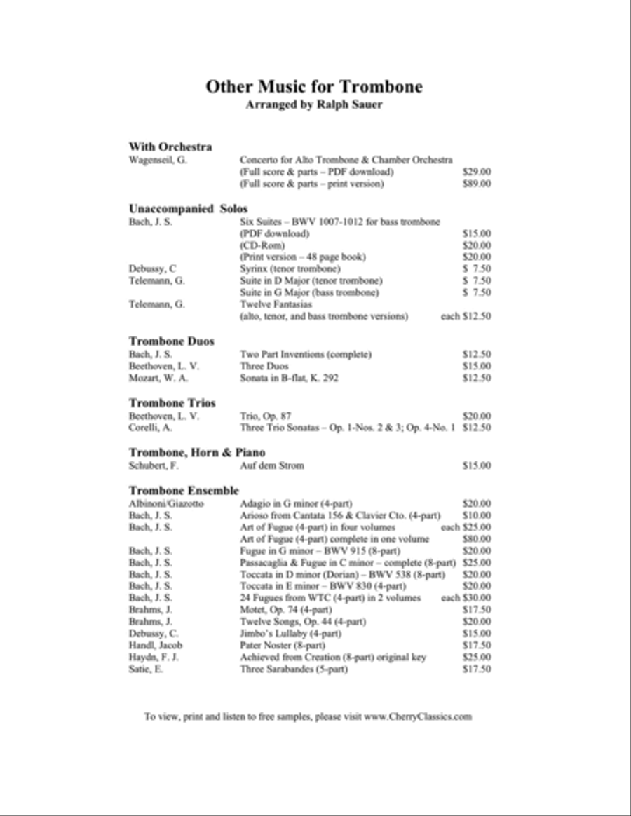 Five Duos from Op. 53 for Two Trombones Trombone Duet scores gallery preview page 8
