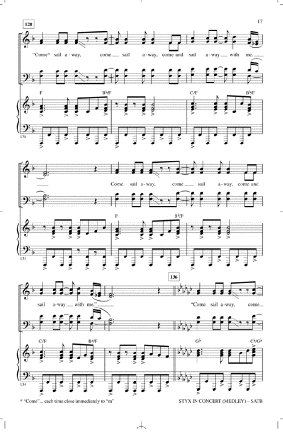 Styx In Concert (Medley) 4-Part scores gallery preview page 16