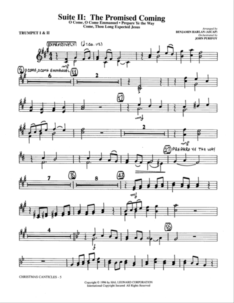 Christmas Canticles: A Cantata of Carols in Four Suites (Full Orchestra) - Bb Trumpet 1,2 Choir scores gallery preview page 5