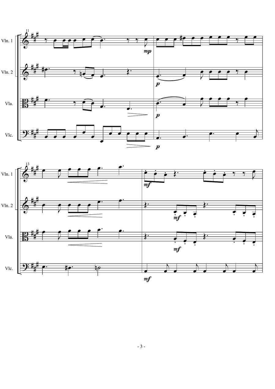Somebody To Love String Quartet scores gallery preview page 3