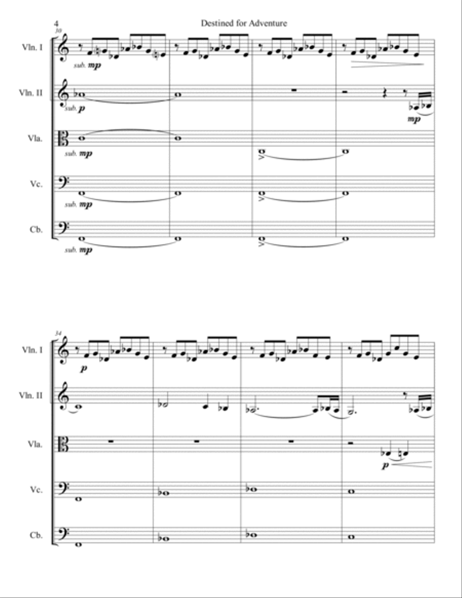 Destined for Adventure String Quartet scores gallery preview page 4