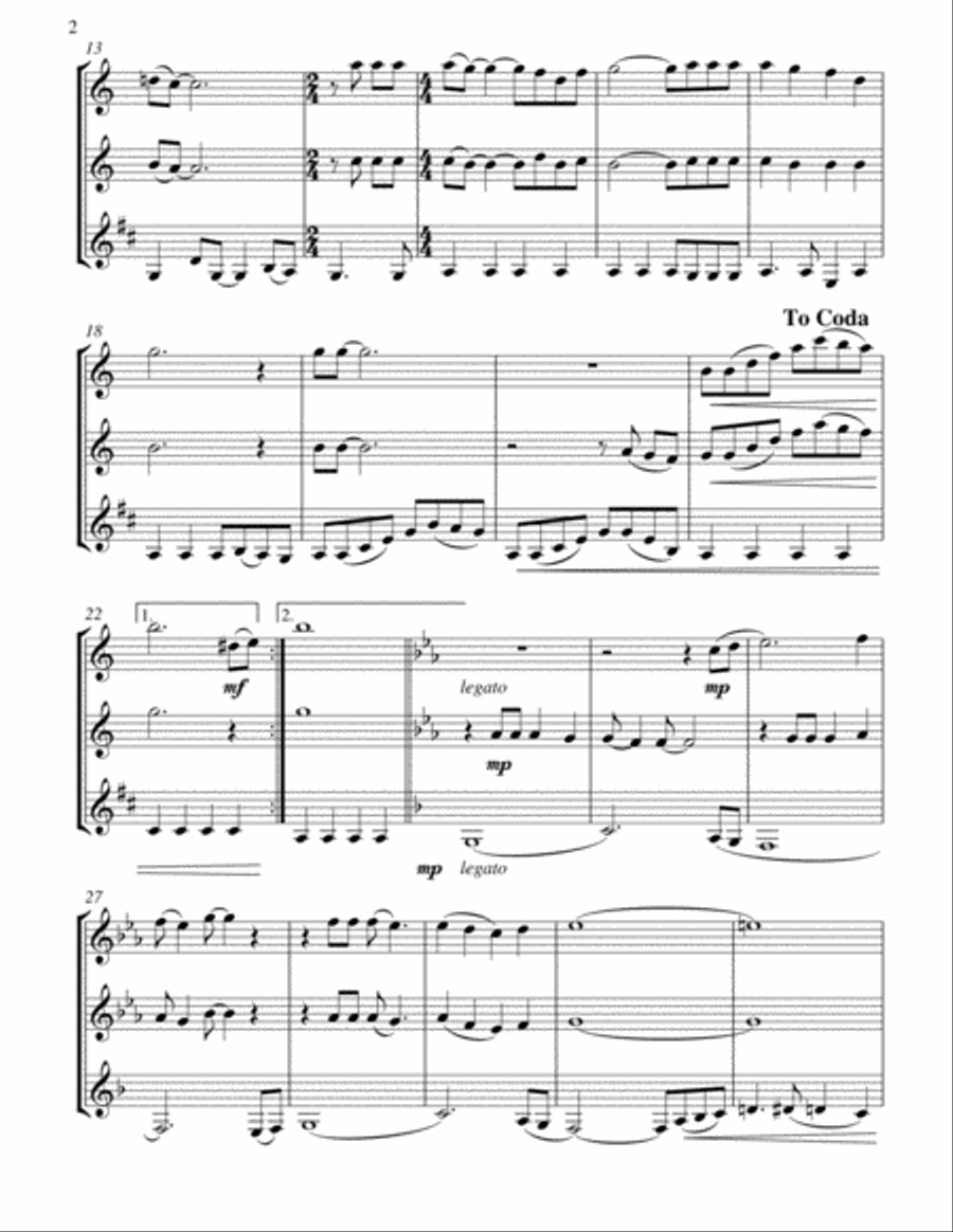 Oh, Pretty Woman Woodwind Trio scores gallery preview page 3