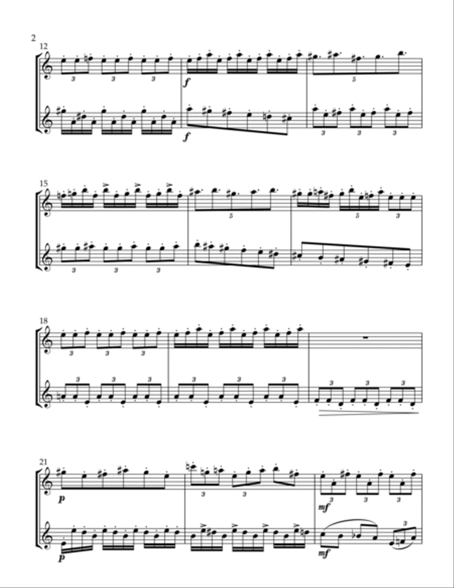 Allegro for Two Flutes Flute Duet scores gallery preview page 2