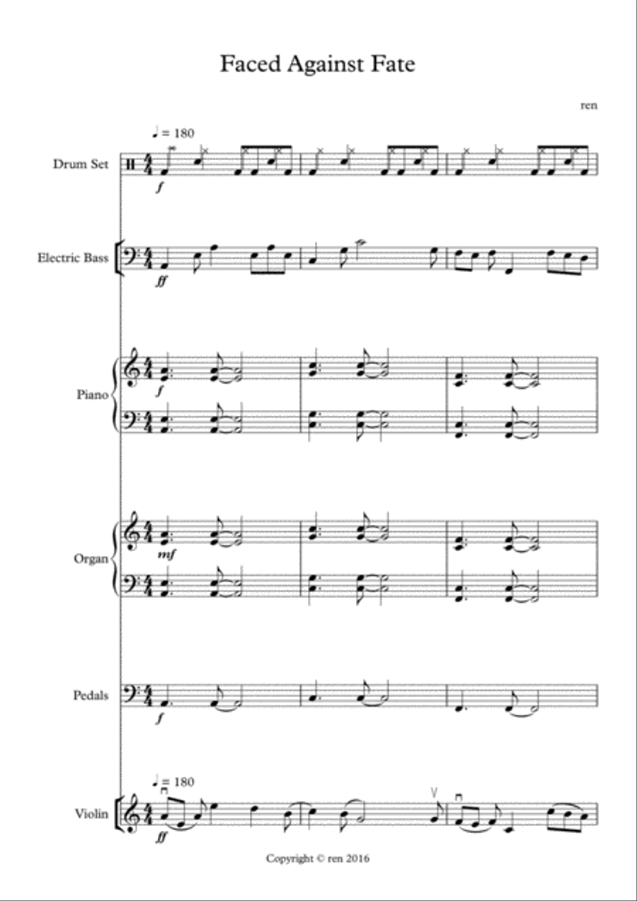 Faced Against Fate Small Ensemble scores gallery preview page 1