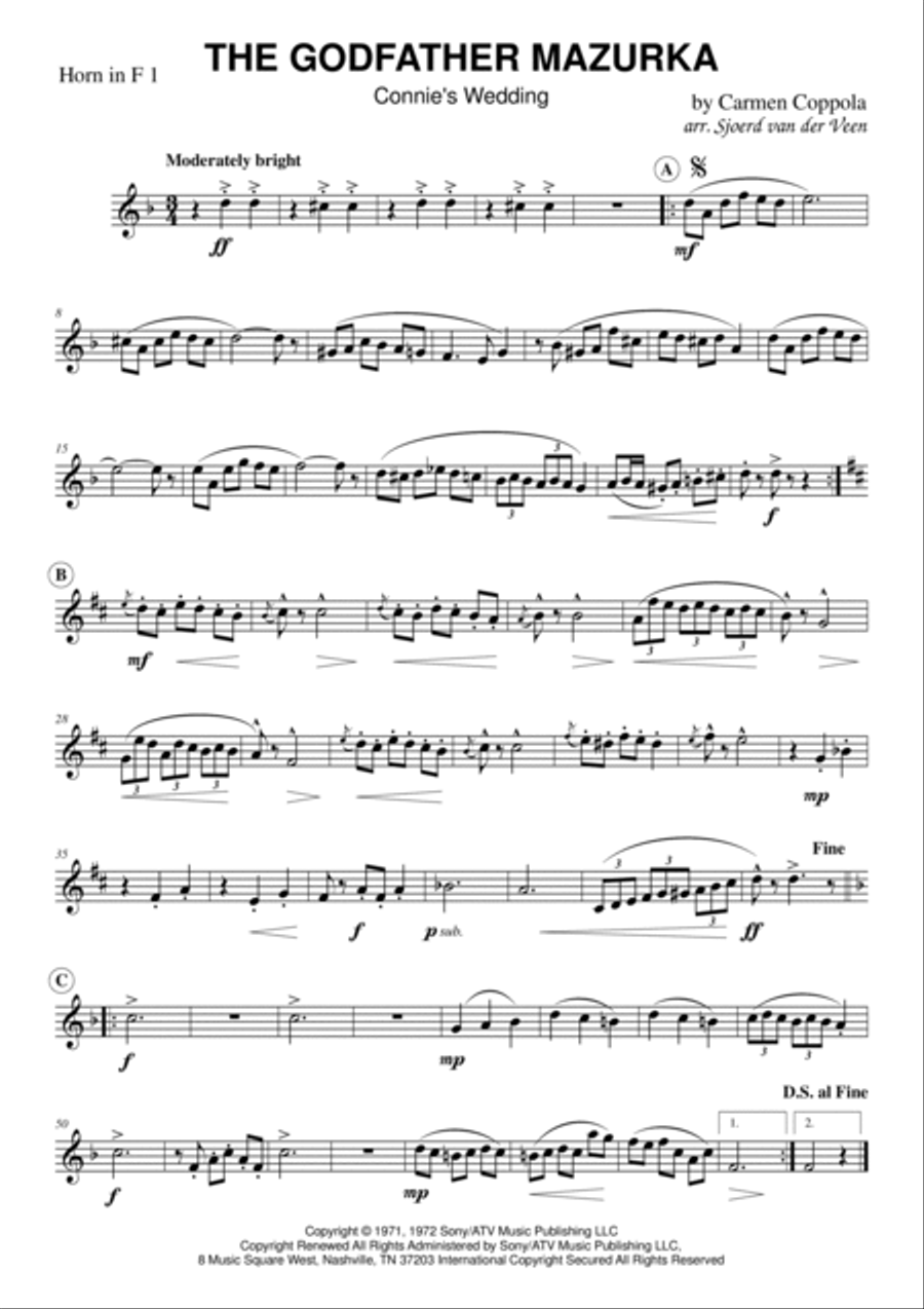 The Godfather Mazurka Brass Quartet scores gallery preview page 4
