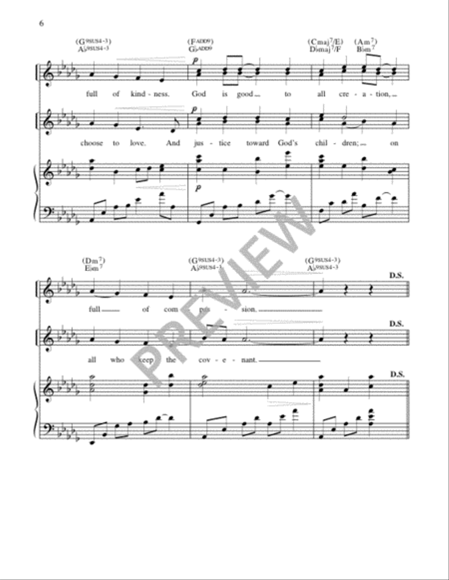 The Lord Is Kind and Merciful 4-Part scores gallery preview page 6