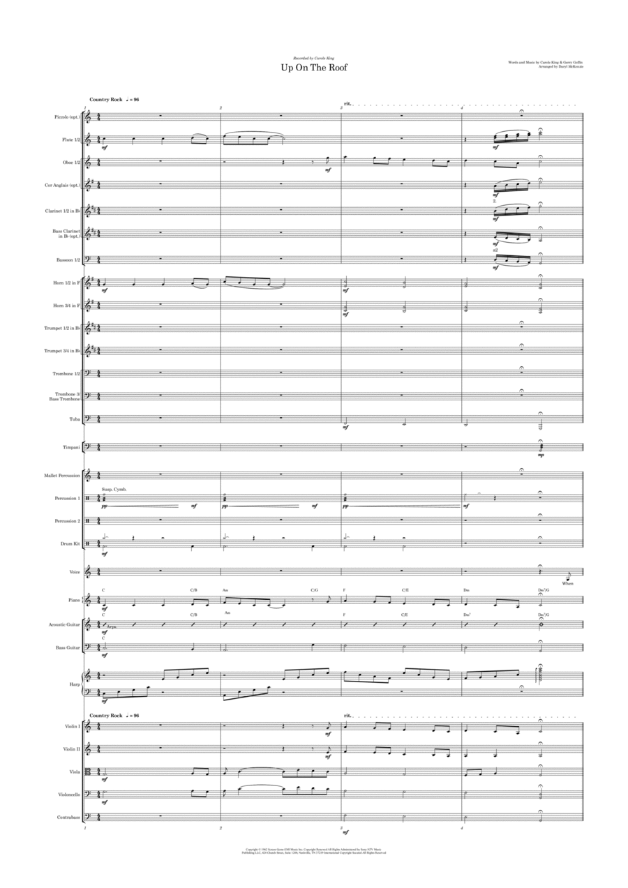 Up On The Roof Full Orchestra scores gallery preview page 1