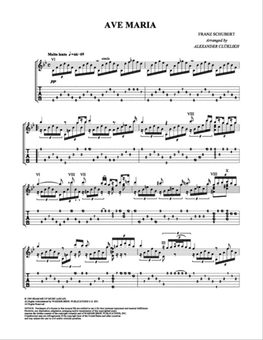 Ave Maria Ave Maria Acoustic Guitar scores gallery preview page 1