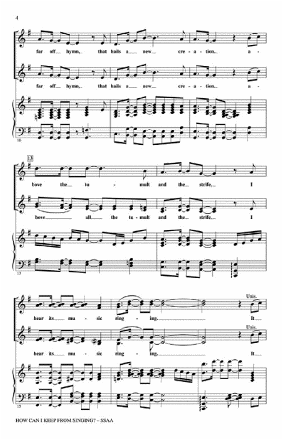How Can I Keep from Singing? SSAA scores gallery preview page 3