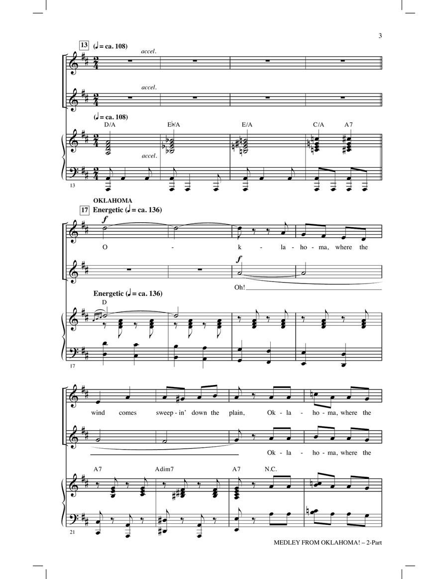 Oklahoma! (Medley) (arr. John Leavitt) 2-Part scores gallery preview page 2