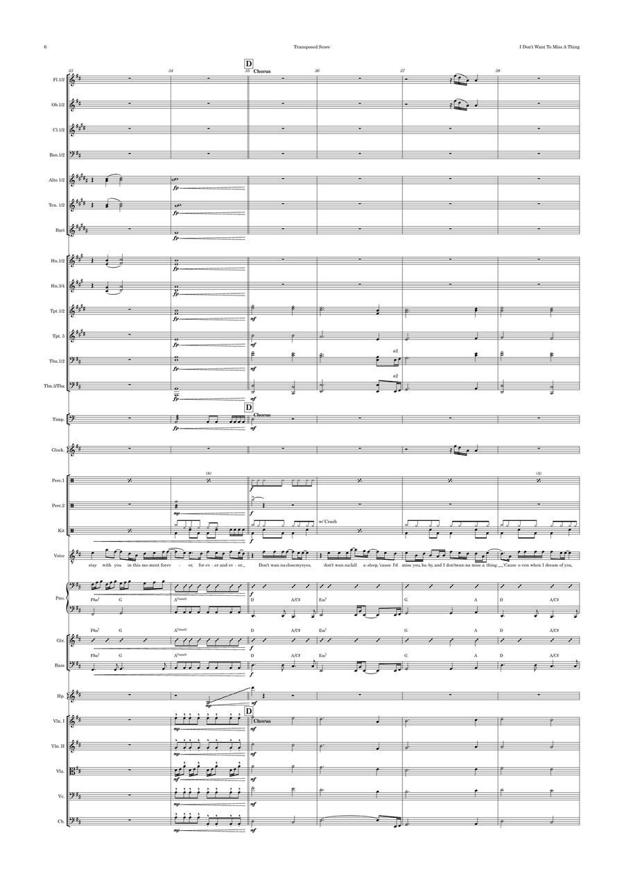 I Don't Want To Miss A Thing Full Orchestra scores gallery preview page 6