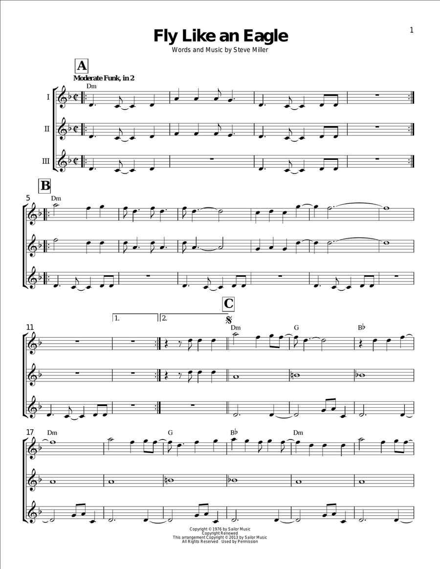 Fly Like An Eagle Ukulele scores gallery preview page 1
