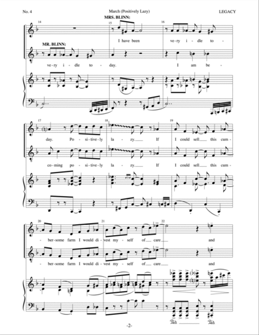 March (Positively Lazy) March (Positively Lazy) Piano, Vocal scores gallery preview page 2
