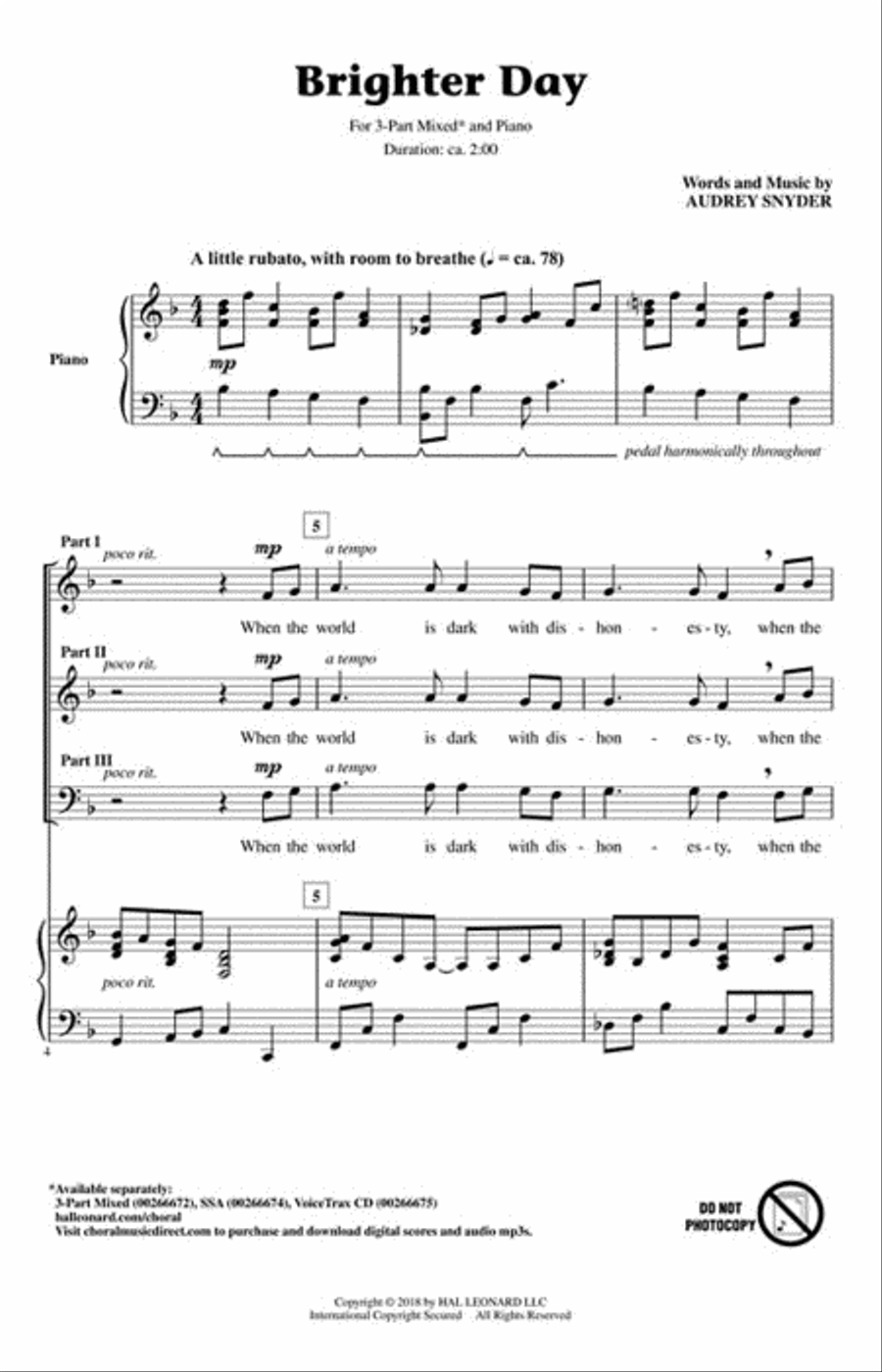 Brighter Day 3-Part scores gallery preview page 2