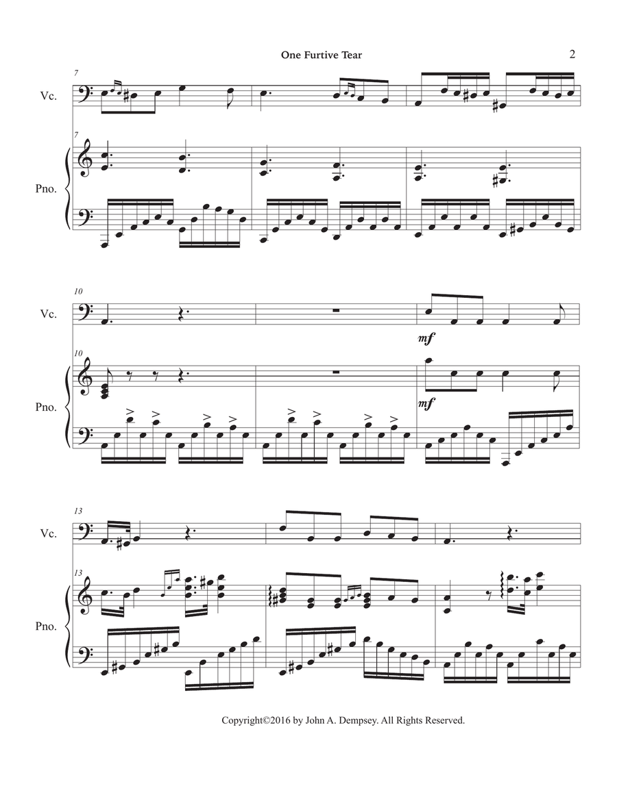 One Furtive Tear (Una Furtiva Lagrima): Cello and Piano Piano scores gallery preview page 6