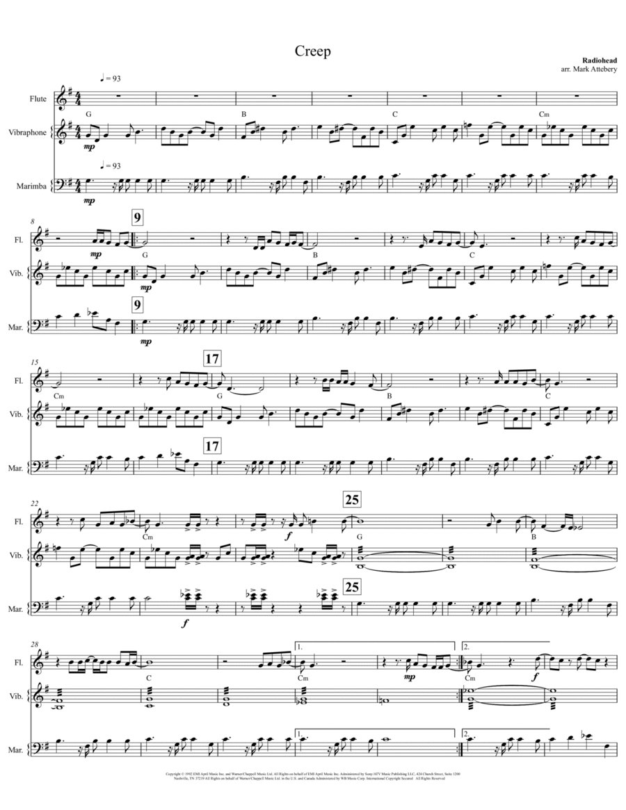 Creep Small Ensemble scores gallery preview page 1