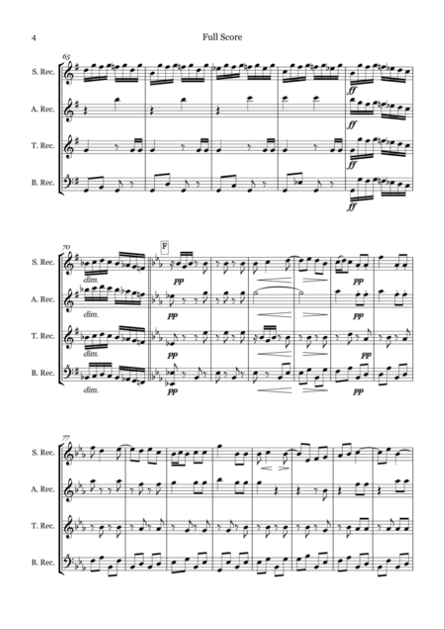 La Entra de la Mutra Pasodoble for Recorder Quartet Small Ensemble scores gallery preview page 5