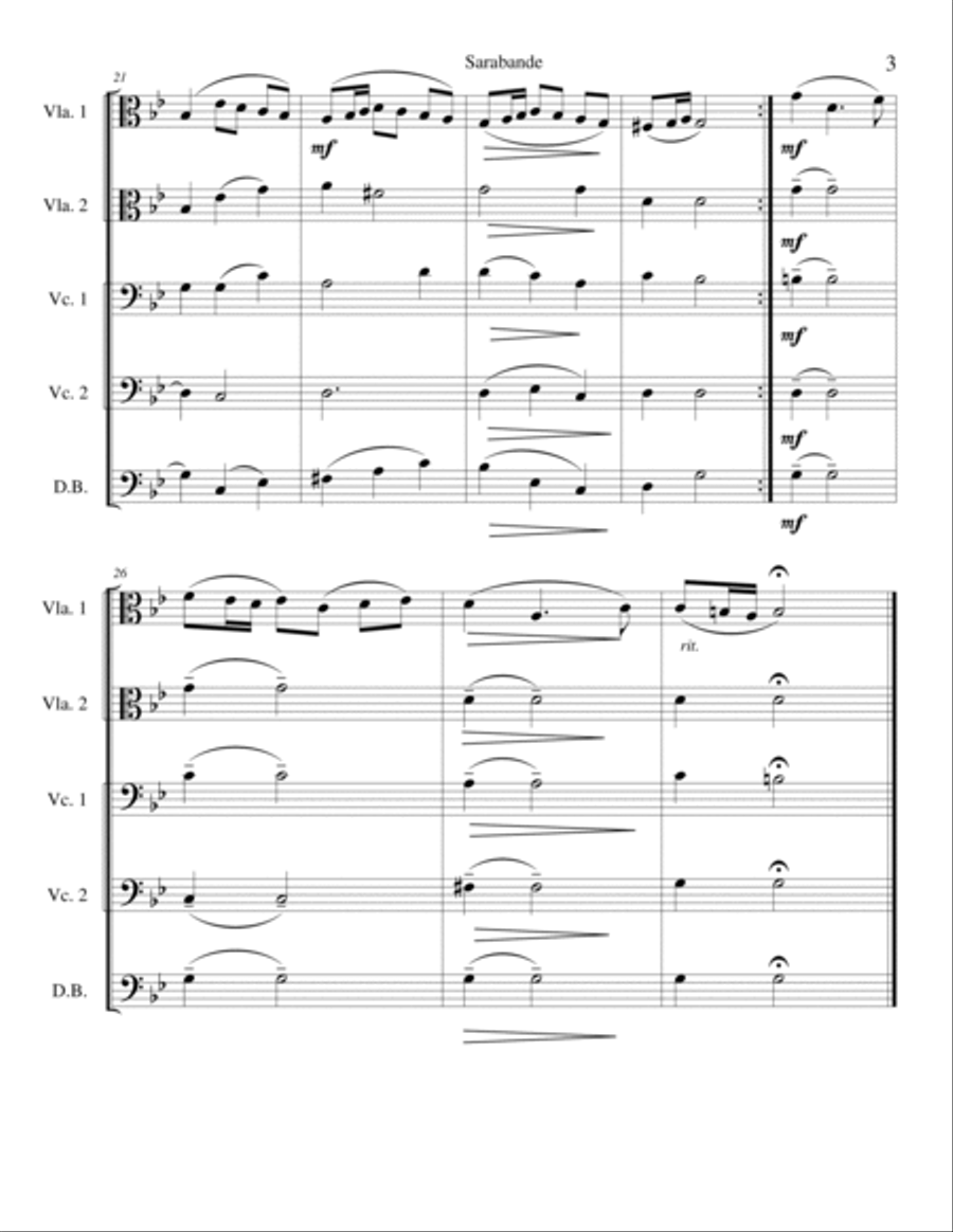 Sarabande String Quintet scores gallery preview page 3