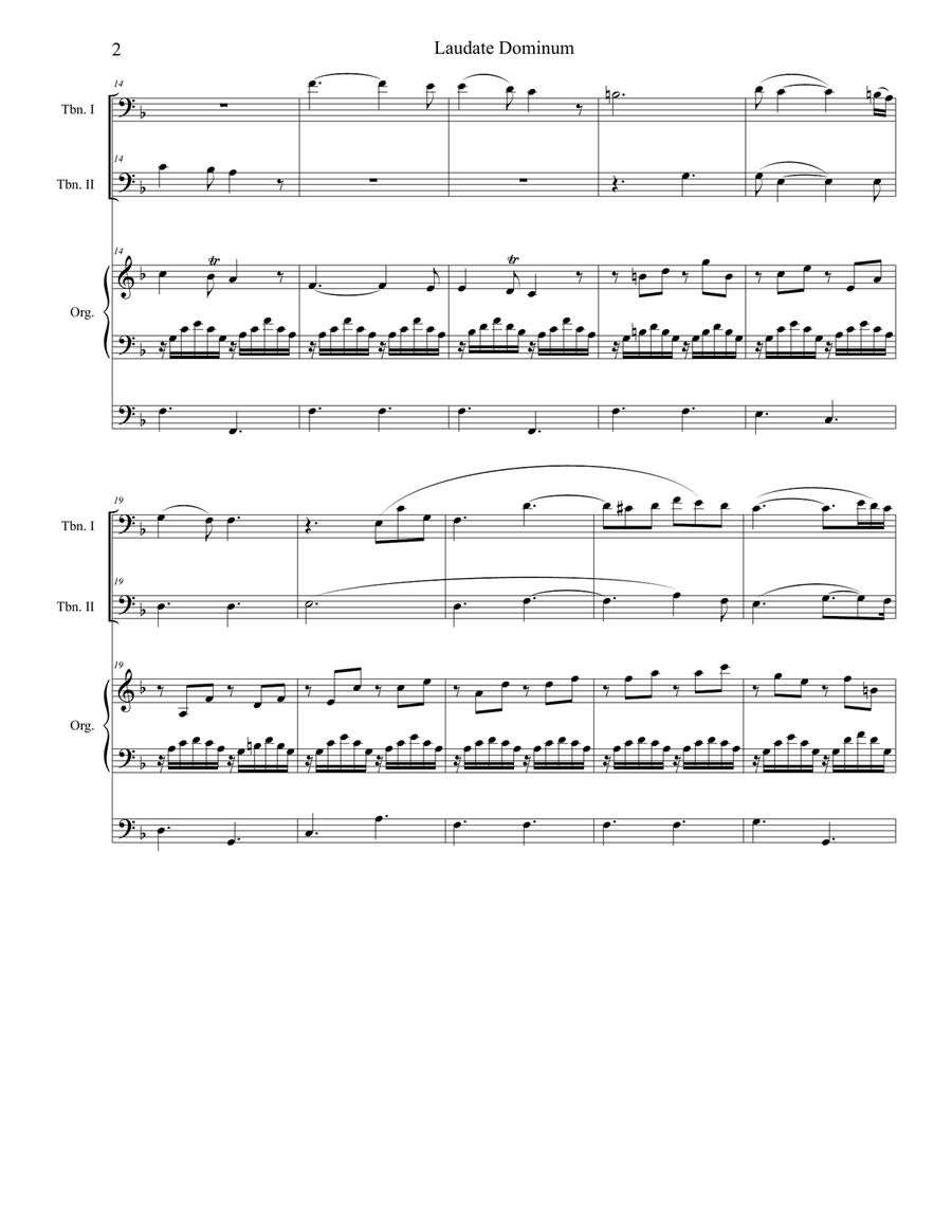 Laudate Dominum (Trombone Duet - Organ Accompaniment) Trombone Duet scores gallery preview page 3
