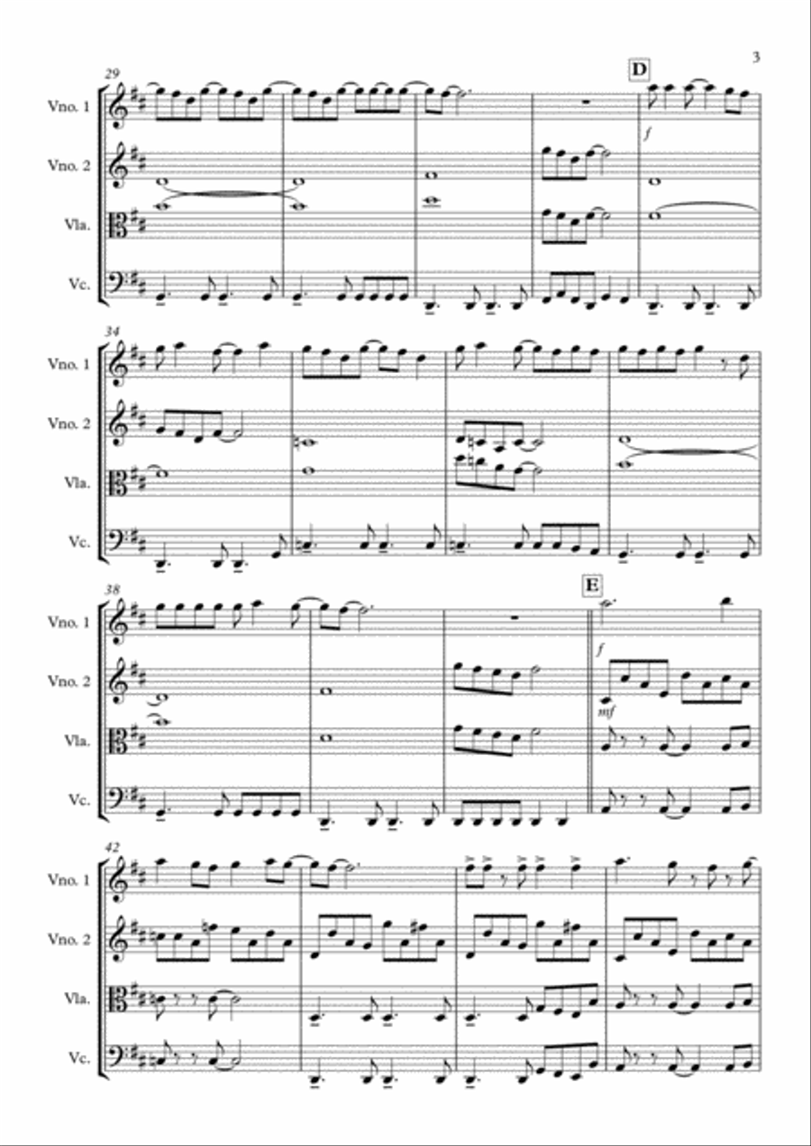 Silent Night Silent Night String Quartet scores gallery preview page 3