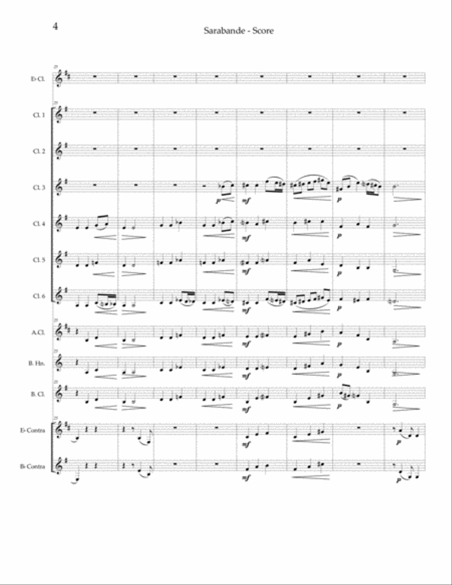 Sarabande (from Pour le Piano) Clarinet Choir scores gallery preview page 5