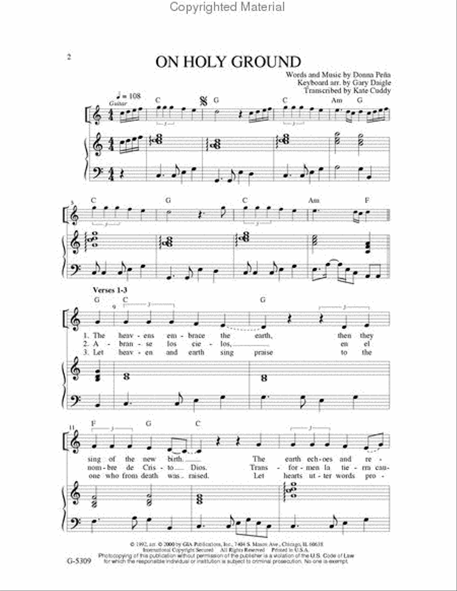 On Holy Ground 4-Part scores gallery preview page 2