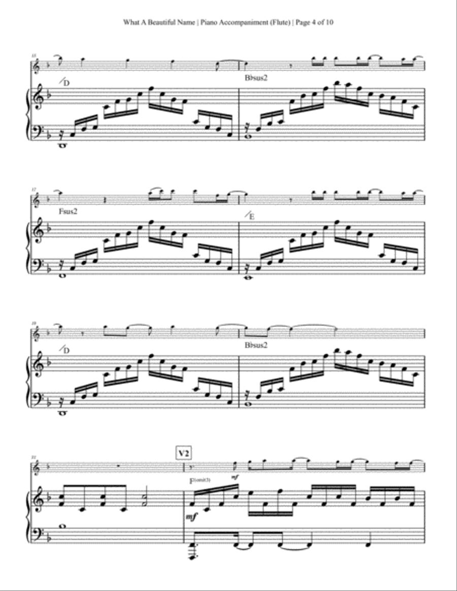 What A Beautiful Name Flute Solo scores gallery preview page 4