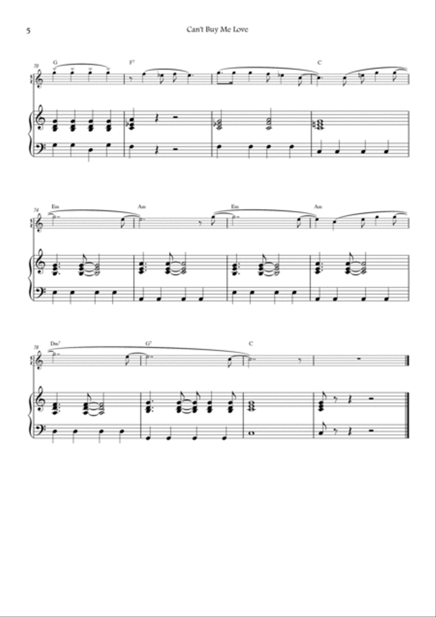 Can't Buy Me Love C Trumpet scores gallery preview page 5