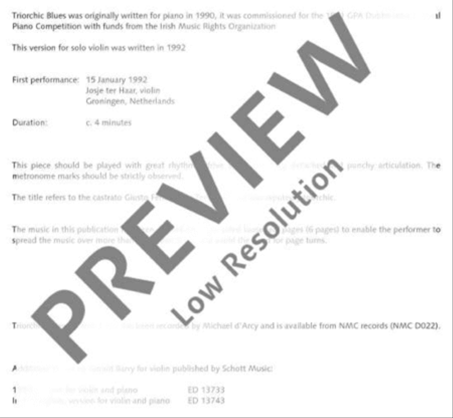 Triorchic Blues Violin Solo scores gallery preview page 2