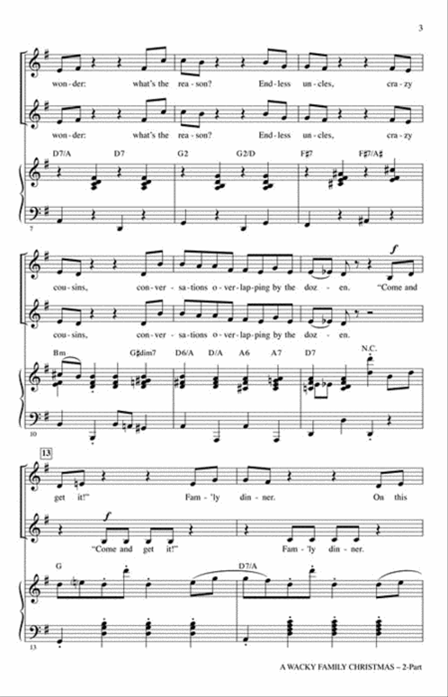 A Wacky Family Christmas A Wacky Family Christmas 2-Part scores gallery preview page 3