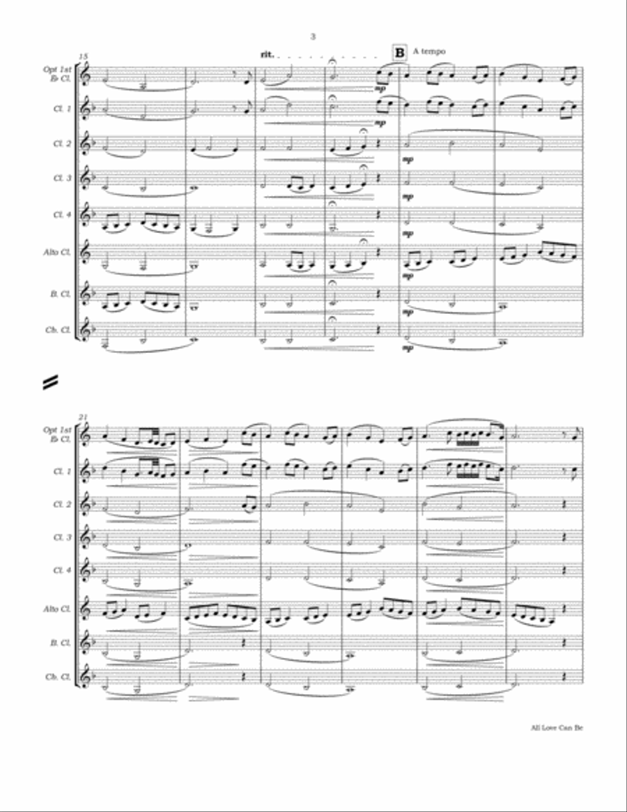 All Love Can Be All Love Can Be Clarinet Choir scores gallery preview page 6