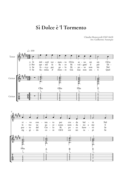 Si Dolce è ´l Tormento (Easy Guitar & Vocal) image number null
