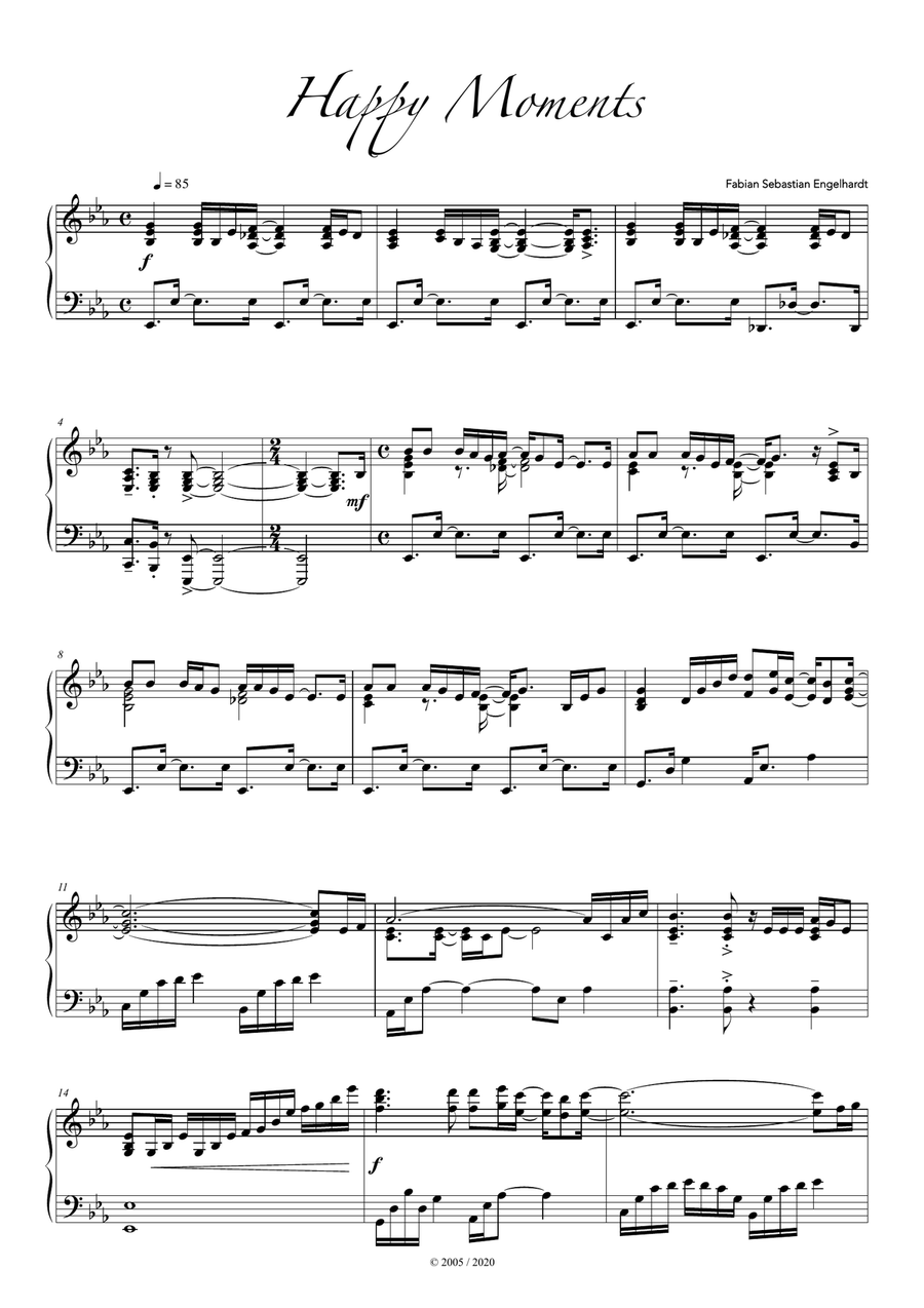 Happy moments for Piano Solo Piano Solo scores gallery preview page 2