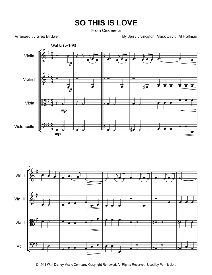 So This Is Love String Quartet scores gallery preview page 1