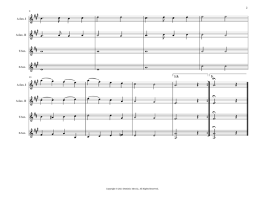 O Sanctissima Tenor Saxophone scores gallery preview page 2