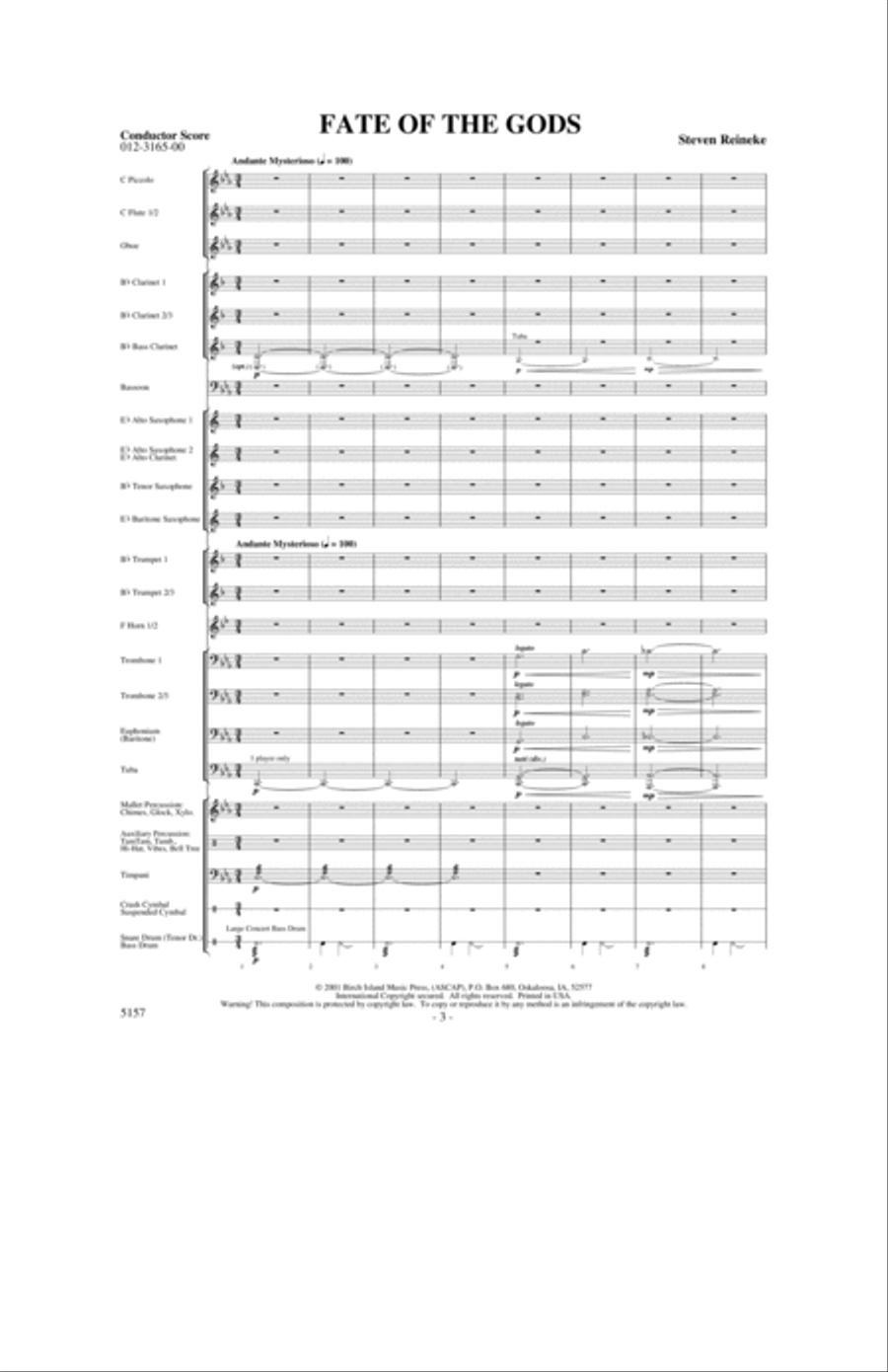 吹奏楽輸入合奏譜】Fate of the Gods(S. Reineke)｜アート